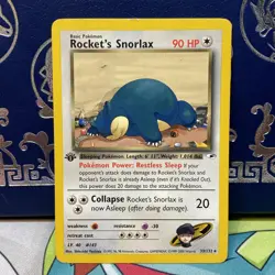 Rockets Snorlax 1st Edition Non Holo Rare 33/132 Gym Heroes Pokemon TCG LP - Image 1