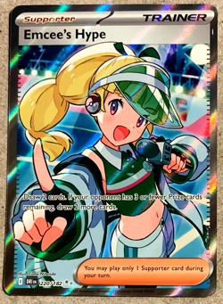 Pokemon Destined Rivals Emcee's Hype Ultra Rare Supporter Trainer 220/182 - Image 1