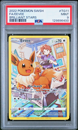 PSA 9 Brilliant Stars Eevee TG11 - 2022 Pokemon Swsh09 Trainer Gallery TG11/TG30 - Image 1