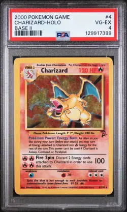 2000 POKEMON GAME BASE II #4 CHARIZARD-HOLO PSA 4 - Image 1