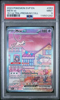 2023 POKEMON SVP EN-SV BLACK STAR PROMO 151 ULTRA-PREM COLL #053 MEW EX PSA 9 - Image 1