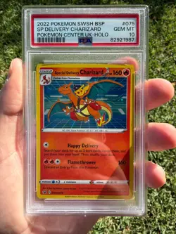 2022 POKEMON SWSH BLACK STAR PROMO #075 SPECIAL DELIVERY CHARIZARD-HOLO PSA 10 - Image 1