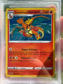 2022 POKEMON SWSH BLACK STAR PROMO #075 SPECIAL DELIVERY CHARIZARD-HOLO PSA 10 - Image 2