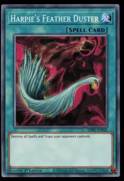 Yugioh Harpie's Feather Duster SDBT-EN026 1st Edition Common NM - Image 1