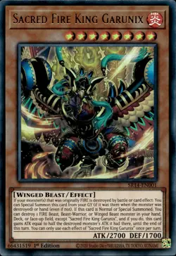 Sacred Fire King Garunix - Ultra Rare 1st Edition SR14-EN001 - NM - YuGiOh - Image 1