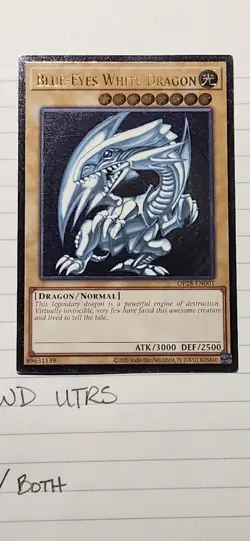 Blue-Eyes White Dragon Ultimate Rare Card OP28-EN001 (OTS Tournament Pack 28) - Image 4