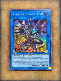 Yugioh Darkness Metal, the Dragon of Dark Steel BLAR-EN047 Secret Rare 1st Ed NM - Image 1