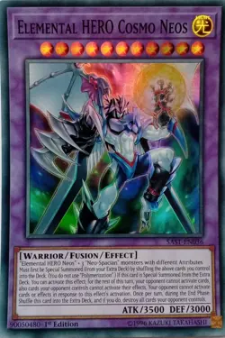 SAST-EN036 ELEMENTAL HERO COSMO NEOS SUPER RARE 1ST EDITION YuGiOh CARD - Image 1
