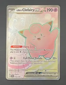 Pokemon Card Lillie's Clefairy EX 173/159 Journey Together - Near Mint - Image 1