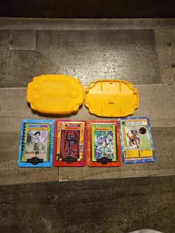 Vintage 2000 Taco Bell Digimon 3 loose Metal Trading Cards and Digi Device Case - Image 2