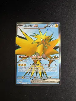 Zapdos ex 192/165 Scarlet & Violet 151 Full Art Pokemon Card Mint NM English - Image 1