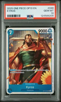 Kyros OP10-046 Super Rare Royal Blood - One Piece Card Game English PSA 10 - Image 1