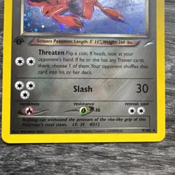 Pokemon Neo Destiny Dark Scizor Holo First Edition Card 9/105 NM - Image 3