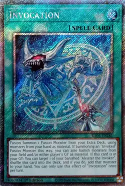 RA04-EN281 INVOCATION PLATINUM SECRET RARE 1ST EDITION YuGiOh CARD - Image 1