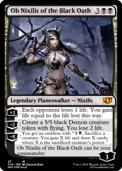 OB NIXILIS OF THE BLACK OATH : MTG altered-art magic card : with Sexy Wench! - Image 1