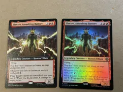 2 x mtg Electro Assaulting Battery, 1 borderless, 1 foil, Spiderman, unplayed - Image 1