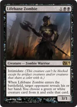 1x Lifebane Zombie - Foil Light Play, Korean Magic 2014 MTG Magic - Image 1