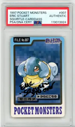 PSA Eric Stuart Signed Japanese Squirtle Pocket Monsters Cardass Card 1997 - Image 1