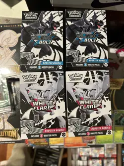 [Lot Of 4] Pokemon TCG 2x Black Bolt And 2x White Flare Sealed Booster Bundles - Image 1