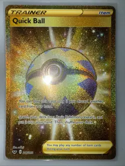 Quick Ball 216/202 Pokemon TCG Sword & Shield Base Holo Secret Gold Rare NM - Image 1