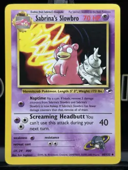 Pokemon TCG Sabrina's Slowbro Gym Heroes 60/132 Regular LP - Image 3