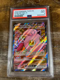POKEMON 2024 Twilight Masquerade Ultra Rare SCREAM TAIL EX #197 PSA 9 Mint - Image 1