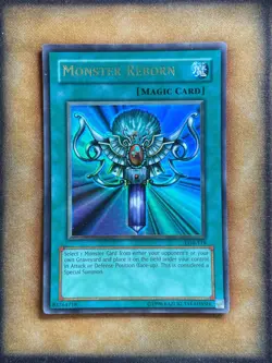 Yugioh Monster Reborn LOB-118 Ultra Rare Original Print LP - Image 1