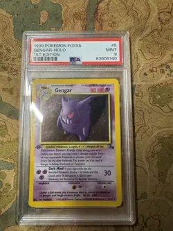 Pokemon Gengar TCG Fossil Holo Card 5/62 1st Edition Holo Rare Psa 9 - Image 1