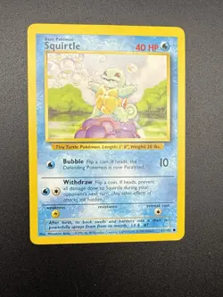 Pokemon Card Squirtle Base Shadowless 1999 63/102 LP + BONUS JAPANESE SQUIRTLE R - Image 1