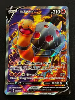 Torkoal V 188/202 - Sword & Shield Base Full Art Ultra Rare Pokemon TCG Card NM - Image 1