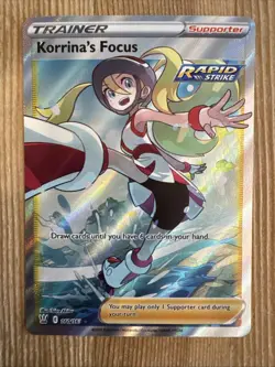 Korrina's Focus - 160/163 - Pokemon Battle Styles Sword Shield Full Art Card NM - Image 1