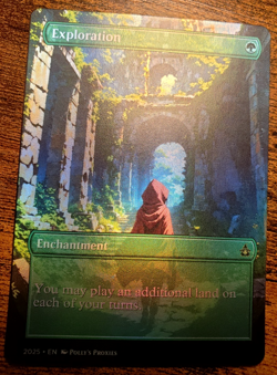 Exploration FOIL (MISPRINT) Proxy Playtest Card with Custom Fantasy Anime Girl - Image 1