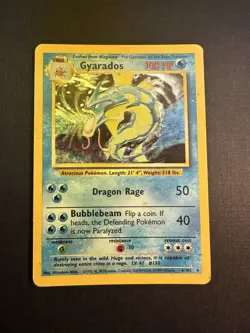 Gyarados 6/102 Holo Rare Base Set WOTC Pokemon Card HP - Image 1