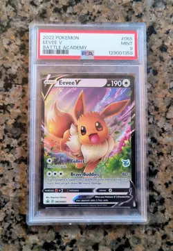 ✨Eevee V Battle Academy Pokemon Card PSA 9 MINT Black Star Promo #SWSH065 (2022) - Image 1