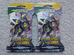 (Lot Of 2) Pokemon TCG: Sword & Shield - Evolving Skies Sleeved Booster Pack 820650808784 - Image 1