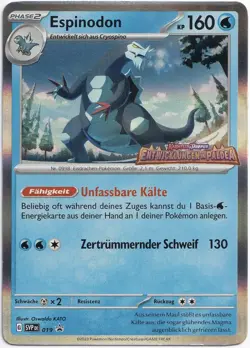 Pokemon Espinodon Prerelease Stamp Holo Blackstar Promo SVP 019 Deutsch - Image 1