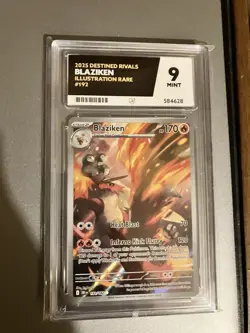 Blaziken 192/182 Pokemon Destined Rivals Illustration Rare Ace Grading Mint 9 - Image 1