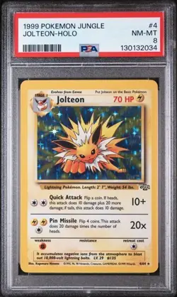 Jolteon 1999 Pokemon Jungle Holo #4/64 PSA 8 - Image 1