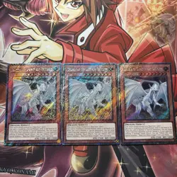 Yugioh! Playset 3x Dragon Spirit of White Platinum Secret Rare - RA04-EN265 1st - Image 1