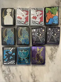 Pokemon TCG Card ETB Sleeves 11 Packs Of 65 Ct Mega, Paldean Fates, Flare, Bolt - Image 1