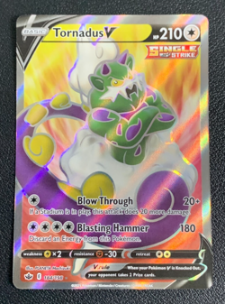Tornadus V 184/198 Chilling Reign Full Art Ultra Rare Pokemon TCG Card NM - Image 1