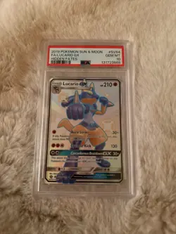 Pokemon TCG Lucario GX Full Art Holo Card Hidden Fates SV64/SV94 PSA 10 - Image 1