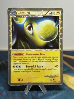 Lanturn Prime 86/95 Unleashed Holo Card Ultra Rare 2010 HGSS Pokemon - Image 2