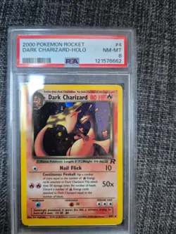 Pokemon Card PSA 8 Dark Charizard 4/82 Team Rocket Holo Vintage Rare WOTC 2000 - Image 1