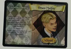 2001 HARRY POTTER TCG BASE SET HOLO FOIL RARE CARD #2/116 DRACO MALFOY UNPLAYED - Image 1