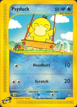 Psyduck 104/147 Common Aquapolis Pokemon Card NM/LP - Image 1