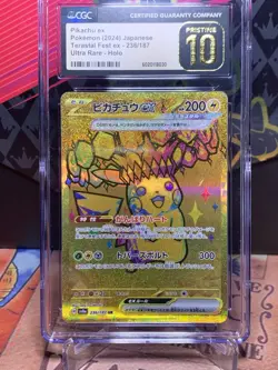 CGC 10 PRISTINE Pikachu EX 236/187 SECRET RARE HOLO JAPANESE Pokemon Card 005 - Image 1