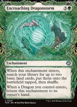 MTG Encroaching Dragonstorm - Foil - Showcase, Tarkir: Dragonstorm, Lightly Play - Image 1