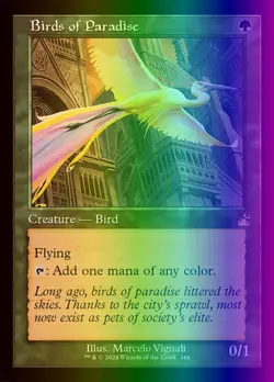 MTG Magic the Gathering Birds of Paradise (344/573) Ravnica Remastered LP FOIL - Image 1