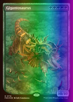 MTG Magic the Gathering Gigantosaurus (718/789) Foundations LP FOIL - Image 1